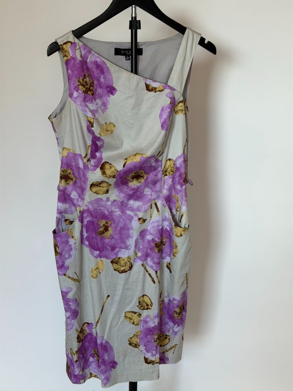 Nine West Purple Floral Sleeveless Sheath Dress